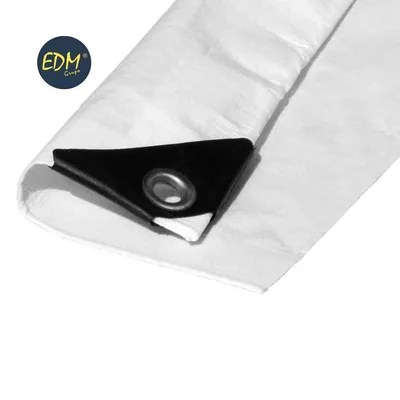 EDM 74999 toldo doble cara con ojales metálicos blanco 5x8 m - 1 unidad – foto 2
