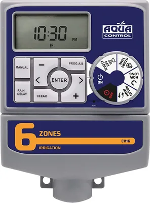 Aqua Control C1116 programador de riego automático 6 zonas LCD