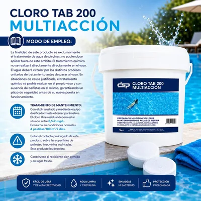 Disarp Global Hygiene Solutions Cloro en tabletas Multi-Tab 5 kg - 1 unidad – foto 3