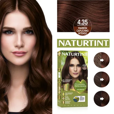 Naturtint Biobased Coloración Tono 4.35 Marrón Capuchino Intenso 170 ml - pack de 3 unidades – foto 1