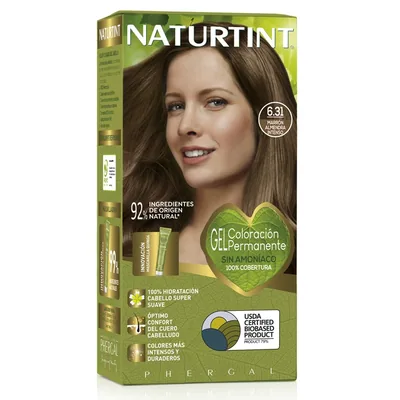 Naturtint Biobased Coloración Tono 6.31 Marrón Almendra Intenso 170 ml (pack de 3)