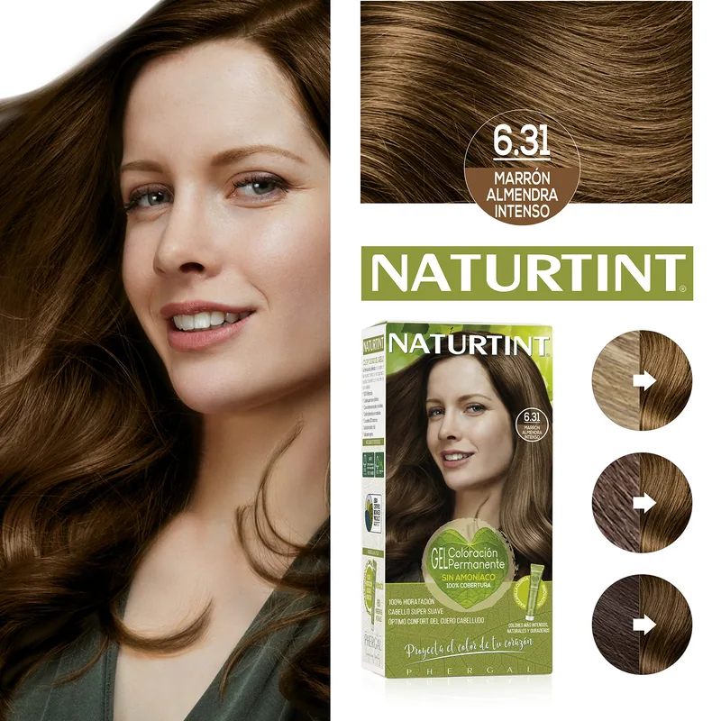 Naturtint Biobased Coloración Tono 6.31 Marrón Almendra Intenso 170 ml - pack de 3 unidades