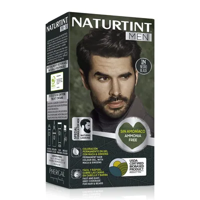 Naturtint Men Coloración para Hombre Tono 1N Negro 170 ml (pack de 3)