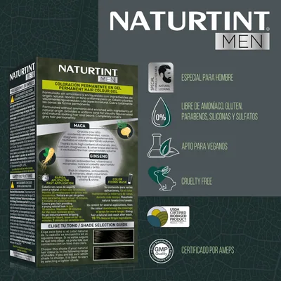 Naturtint Men Coloración para Hombre Tono 1N Negro 170 ml - pack de 3 unidades – foto 4