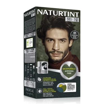 Naturtint Men Coloración para Hombre Tono 4N Castaño Natural 170 ml (pack de 3)