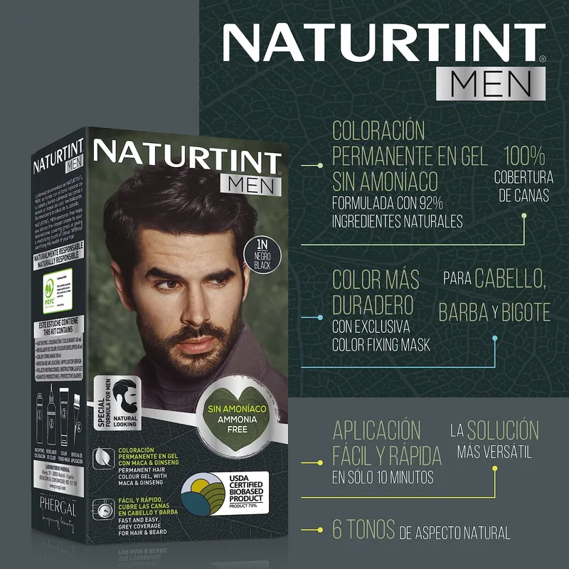 Naturtint Men Coloración para Hombre Tono 5N Castaño Claro 170 ml - pack de 3 unidades