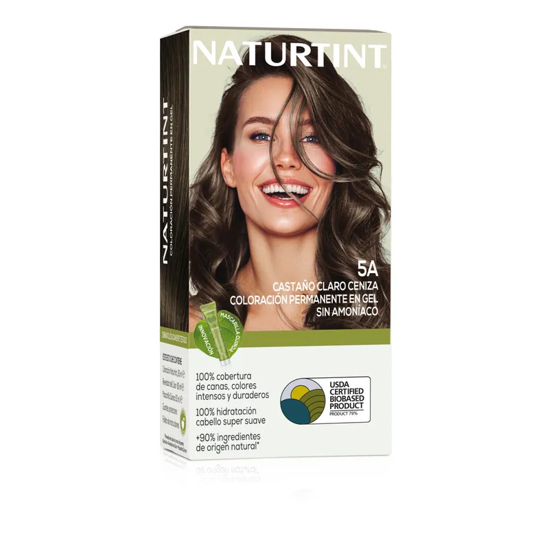 Naturtint Biobased Coloración Tono 5A Castaño Claro Ceniza 170 ml - pack de 3 unidades