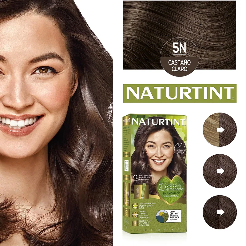 Naturtint Biobased Coloración Tono 5N Castaño Claro 170 ml - pack de 3 unidades