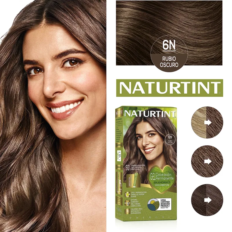 Naturtint Biobased Coloración Tono 6N Rubio Oscuro 170 ml - pack de 3 unidades