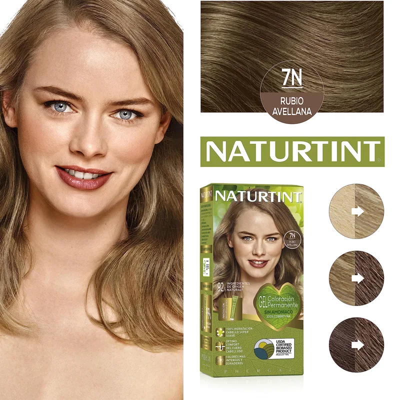 Naturtint Biobased Coloración Tono 7N Rubio Avellana 170 ml - pack de 3 unidades