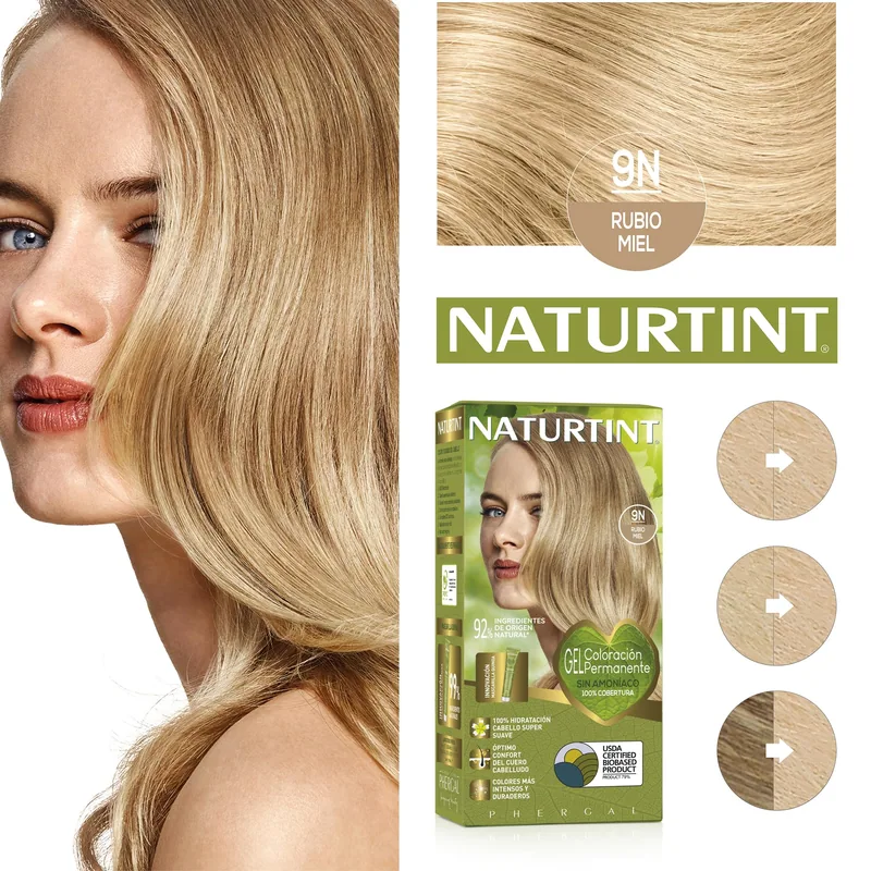 Naturtint Biobased Coloración Tono 9N Rubio Miel 170 ml - pack de 3 unidades