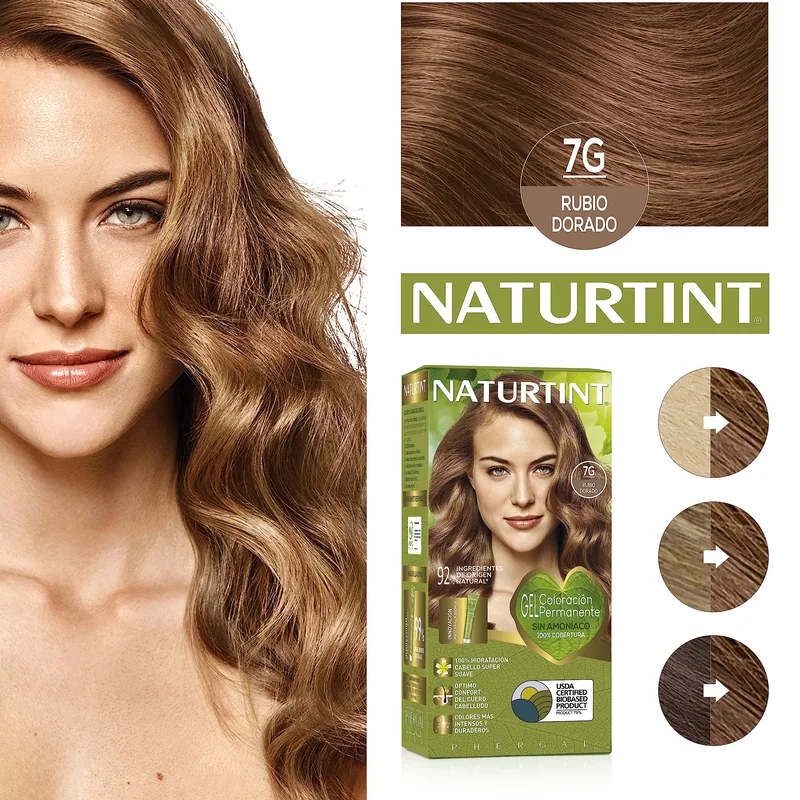 Naturtint Biobased Coloración Tono 7G Rubio Dorado 170 ml - pack de 3 unidades