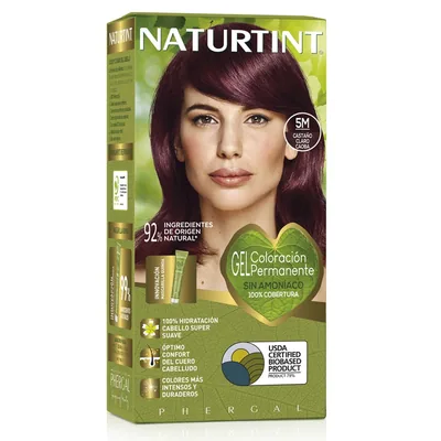 Naturtint Biobased Coloración Tono 5M Castaño Claro Caoba 170 ml (pack de 3)