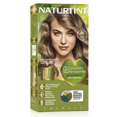 Naturtint Biobased Coloración Tono 8A Rubio Ceniza 170 ml (pack de 3)