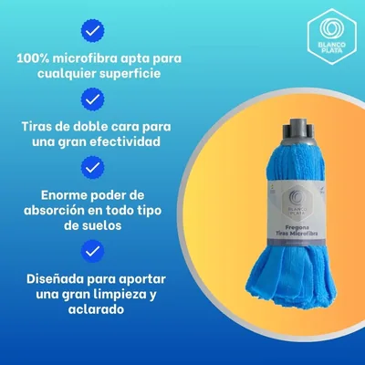 Blanco Plata fregona de rosca universal superabsorbente (pack de 12)