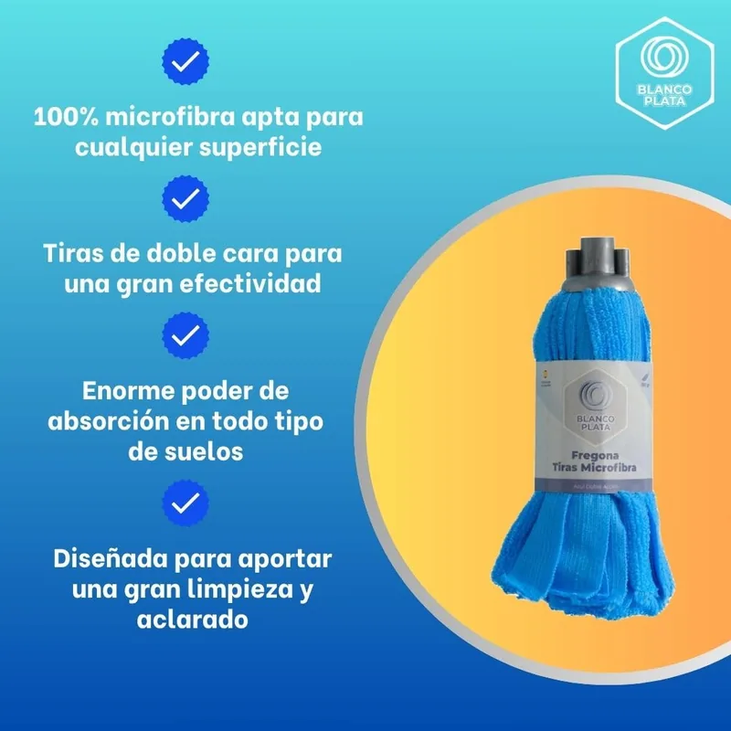 Blanco Plata Fregona de rosca universal superabsorbente - pack de 12 unidades