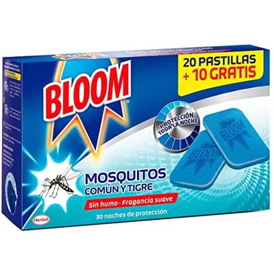 Bloom Recambio Eléctrico Pastillas contra mosquitos común y tigre (pack de 4)