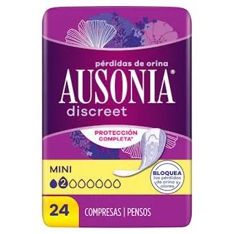 Ausonia Compresas para pérdidas de orina mini Discreet 24 compresas - pack de 8 unidades – foto 3