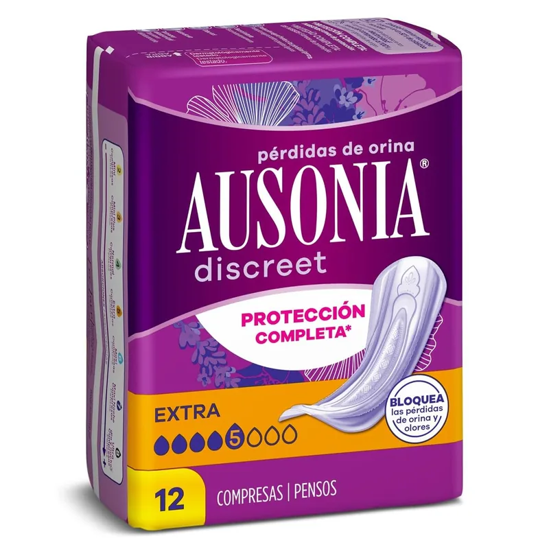 Ausonia Discreet Extra 12 compresas - pack de 4 unidades