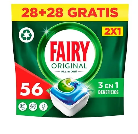 Fairy Original Todo en Uno cápsulas para lavavajillas 56 cápsulas - pack de 4 unidades
