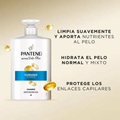 Pantene Pro-V Classic Clean Champú con Dispensador Pelo Normal y Mixto 1L - 1 unidad – foto 2