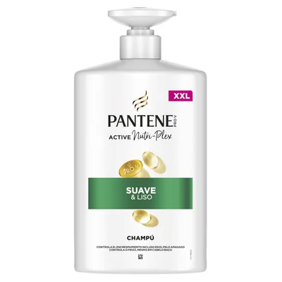 Pantene Pro-V Suave y Liso Champú con Dispensador 1000 ml (pack de 2)