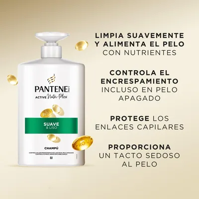 Pantene Pro-V Suave y Liso Champú con Dispensador 1000 ml - pack de 2 unidades – foto 6