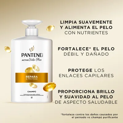 Pantene Pro-V Repara y Protege Champú para Pelo Seco y Dañado 1 L - pack de 2 unidades – foto 2