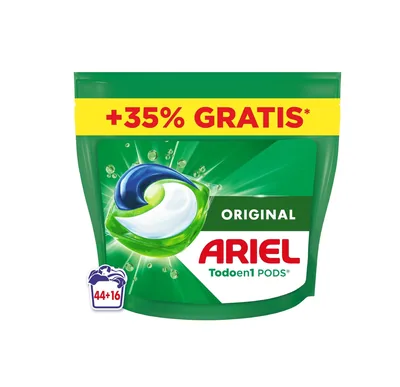 Ariel detergente Pods Original 44+16 dosis (pack de 2)
