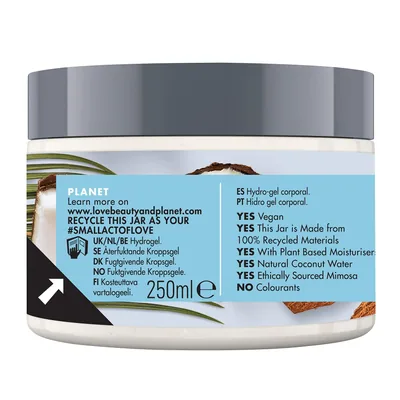 Love Beauty And Planet Hidrogel corporal, Agua de Coco y Flor de Mimosa Vegano 250 ml - pack de 4 unidades – foto 9