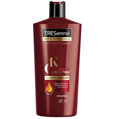 TRESemmé Champú Keratina Color para pelo teñido o con mechas con aceite de (pack de 3)