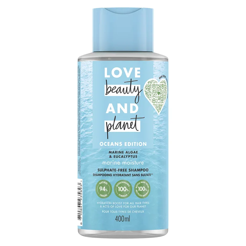 Love Beauty And Planet Marine Algae & Eucalyptus Marine Moisture Shampoo para 400 ml - pack de 6 unidades
