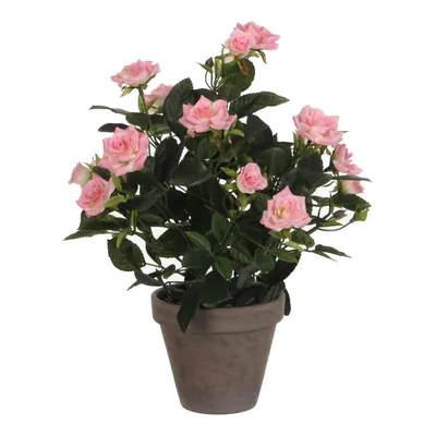 Mica Decorations Decorations Rosal Planta Artificial en Maceta Stan Rosa, Ø25 cm