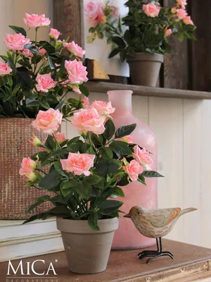 Mica Decorations Decorations Rosal Planta Artificial en Maceta Stan Rosa, Ø25 cm - 1 unidad – foto 3