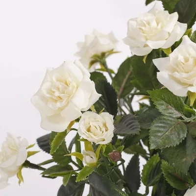 Mica Decorations Decorations Rosal Artificial en Maceta Stan Blanco, Ø25 cm - 1 unidad – foto 1
