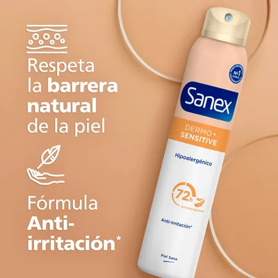 Sanex Dermo+ Sensitive Desodorante Antitranspirante Spray 72h 200 ml - pack de 6 unidades – foto 2