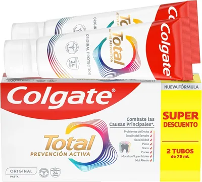 Colgate Total Prevención Activa Original Pasta de Dientes 2x75ml (pack de 3)