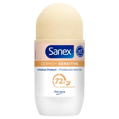 Sanex Dermo+ Sensitive, Desodorante Antitranspirante Roll-On 72h, 50ml (pack de 6)
