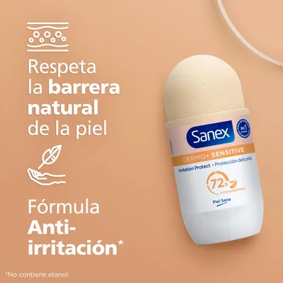 Sanex Dermo+ Sensitive, Desodorante Antitranspirante Roll-On 72h, 50ml - pack de 6 unidades – foto 2