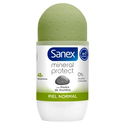 Sanex Mineral Protect, Desodorante Roll-On Piel Normal, 50ml (pack de 6)