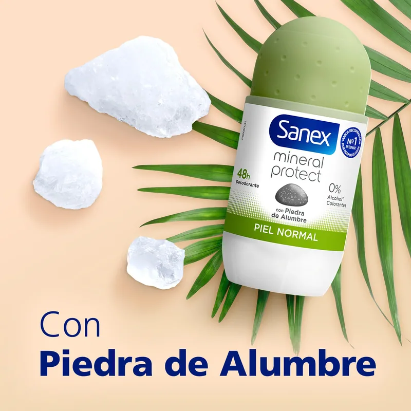 Sanex Mineral Protect, Desodorante Roll-On Piel Normal, 50ml - pack de 6 unidades