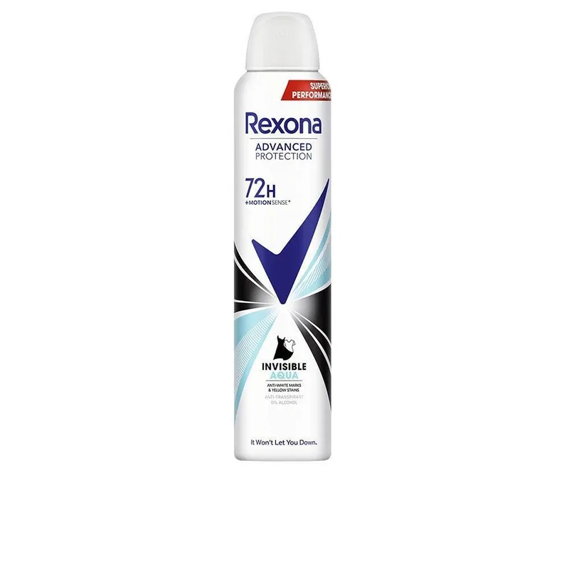 Rexona Desodorante Aerosol Invisible Aqua Antitranspirante Mujer 200 ml - pack de 6 unidades