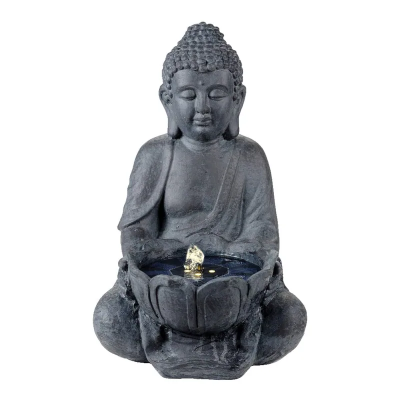 Fuente de Buda con Luz Solar 45x29.5x28 cm - 1 unidad