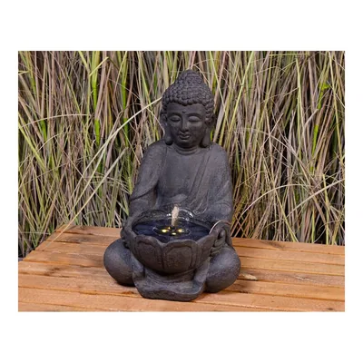 Fuente de Buda con Luz Solar 45x29.5x28 cm - 1 unidad – foto 2