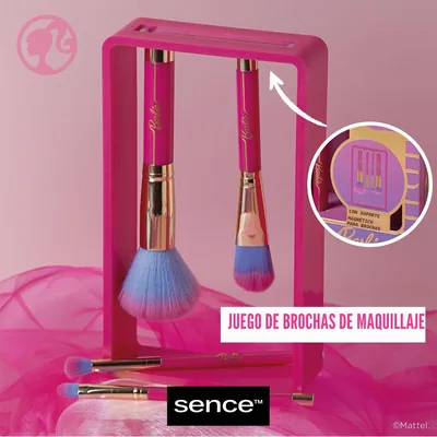 Sence Barbie Juego de 4 Brochas de Maquillaje, Rosa - pack de 4 unidades – foto 2