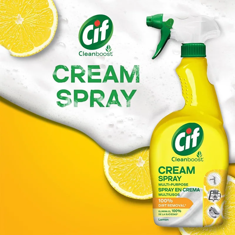 Cif Crema spray limón 650 ml - pack de 12 unidades